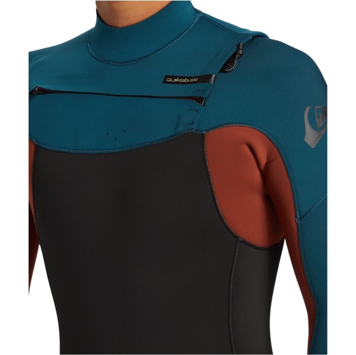 2024 Quiksilver Mens Everyday Sessions 3/2mm Chest Zip Wetsuit EQYW103202 - Midnight Turquoise